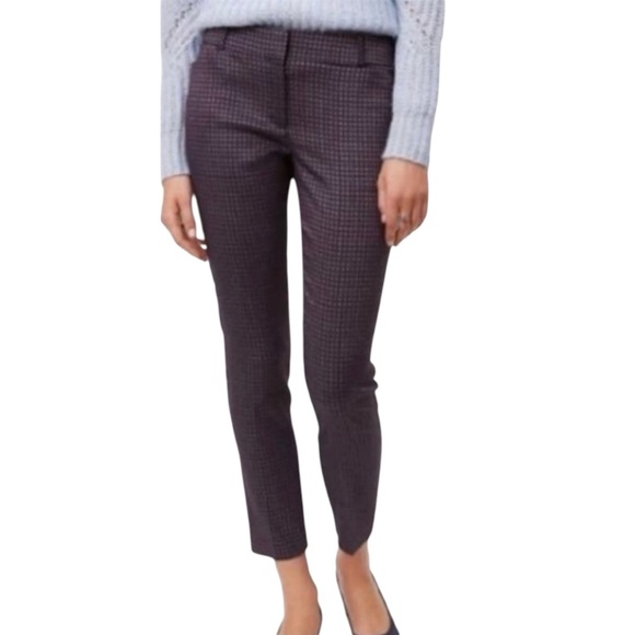 LOFT | NWOT JULIE SKINNY CROPPED ANKLE PANTS TEXTURED STRETCH POCKETS | SIZE 8 - Picture 2 of 12